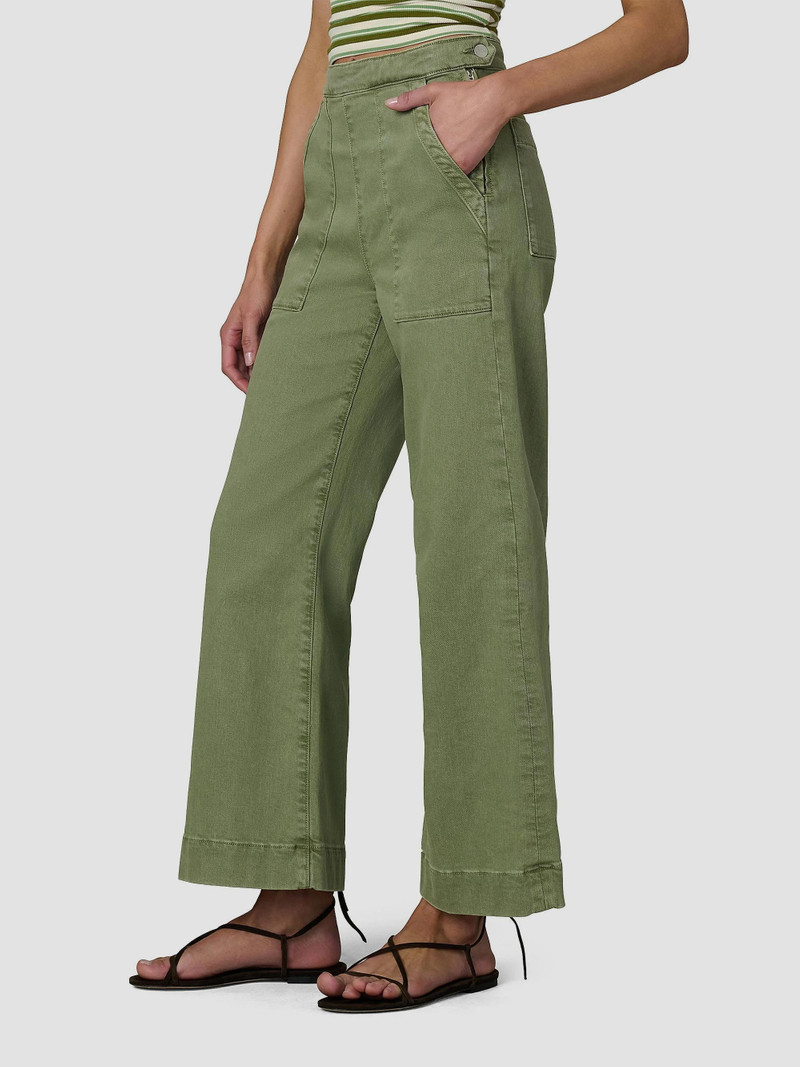 Women's The Side Zip Wide-Leg Ankle Pants - Pesto 4
