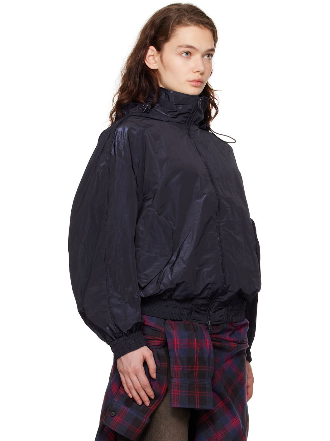 Navy Crinkled Trainer Jacket - 2