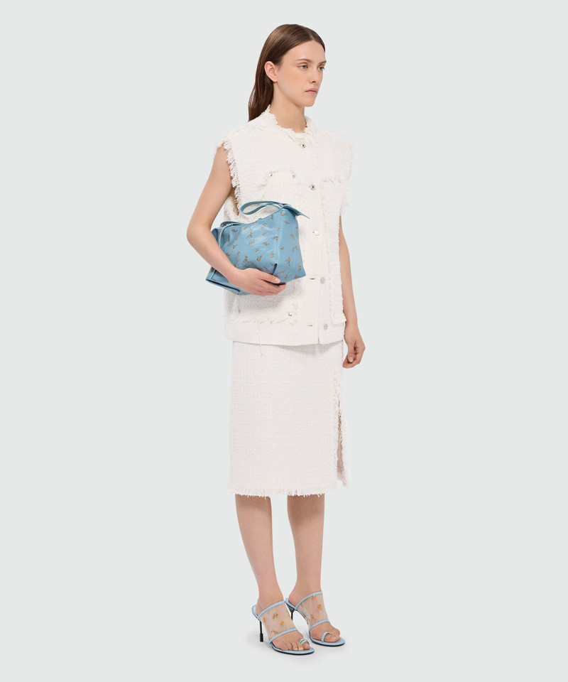 Off-white high-waisted boucle tweed-effect midi skirt 4