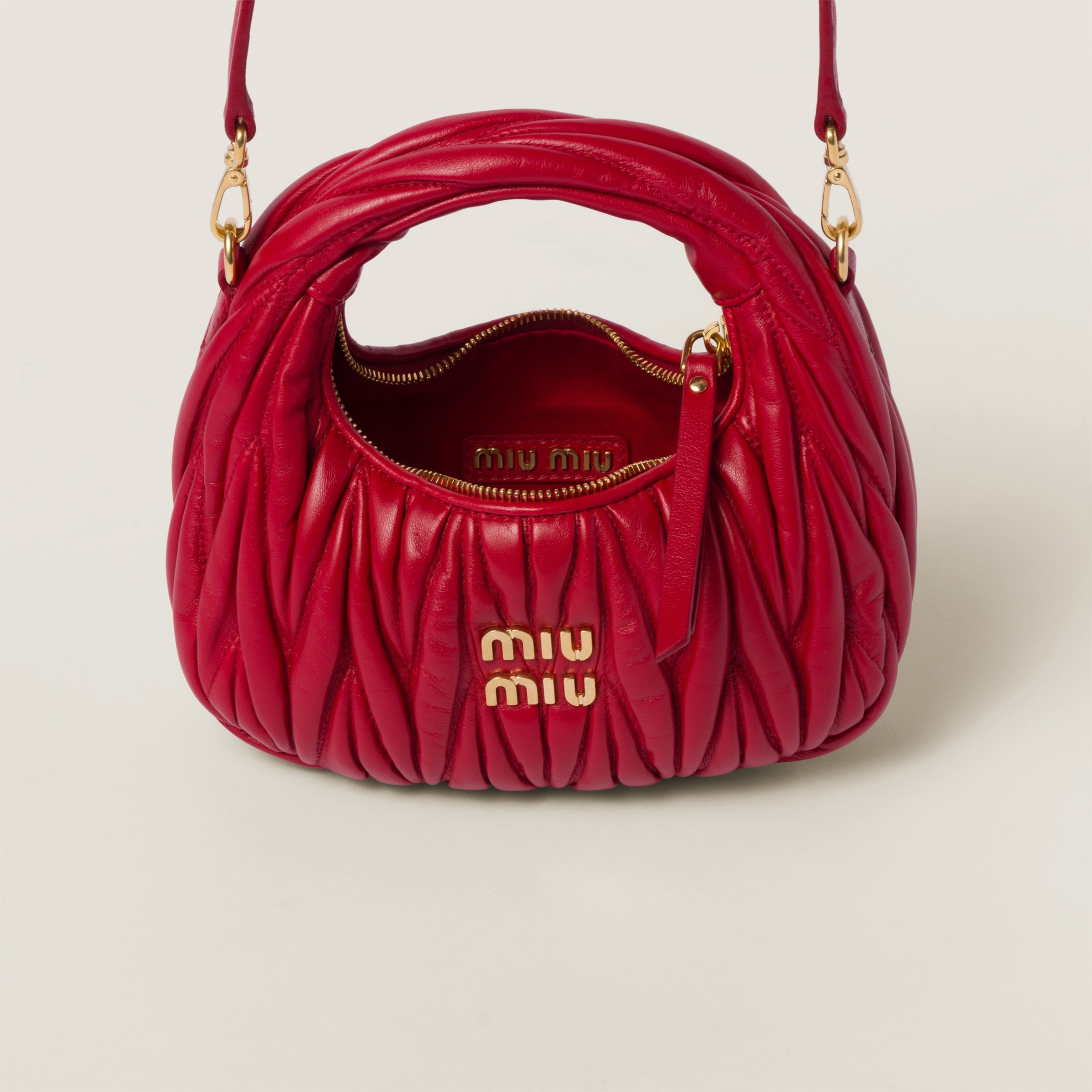 Wander matelassé nappa leather hobo mini-bag - 4