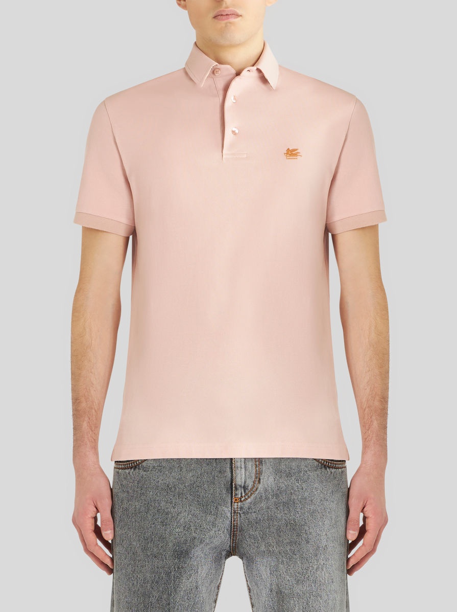 POLO SHIRT WITH LOGO AND PAISLEY UNDERCOLLAR - 2