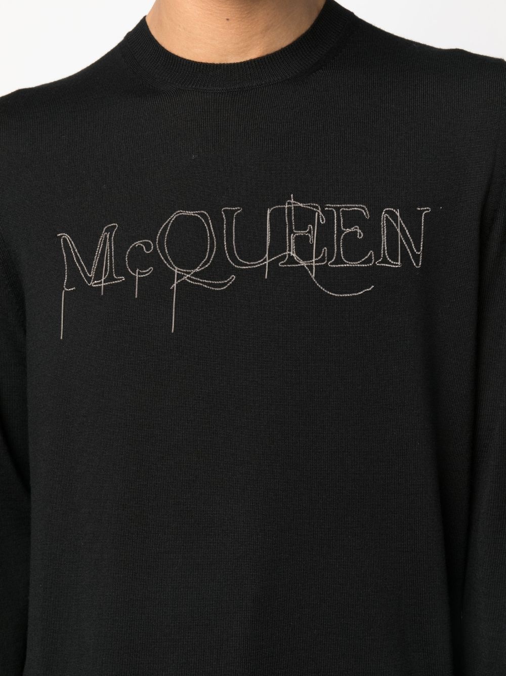 embroidered-logo cotton jumper - 5
