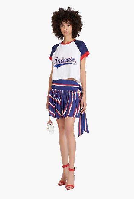 HIGH SUMMER CAPSULE - Blue and red striped pleated skirt - 2