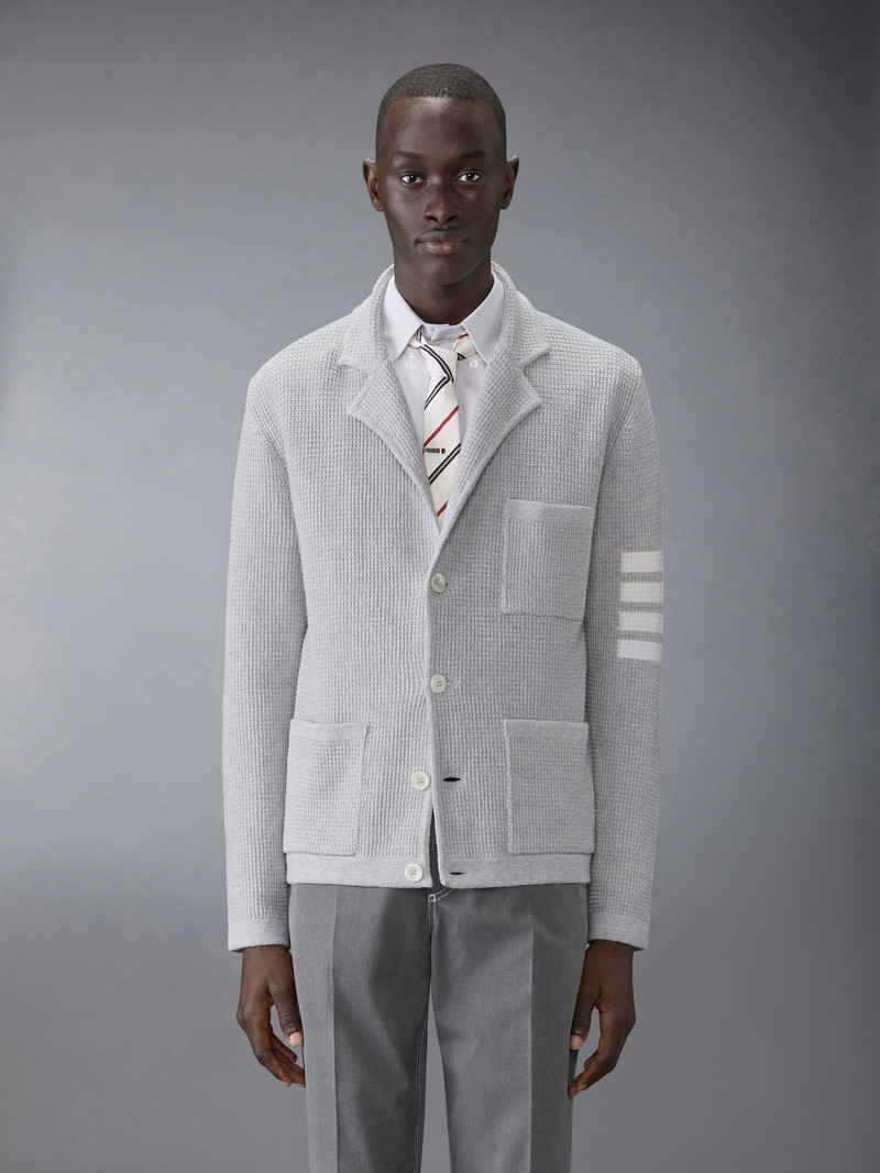 Thom Browne Linen Cotton 4-Bar Caridgan Jacket outlook