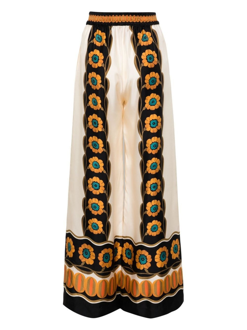 La DoubleJ Daisy Chain silk palazzo pants outlook