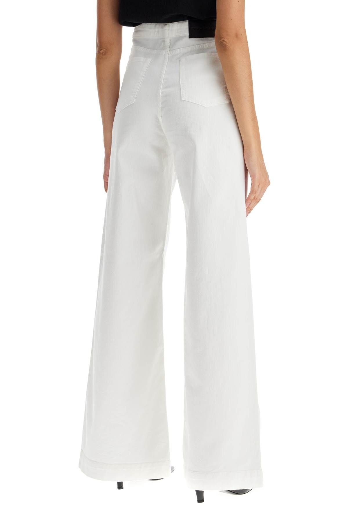 WIDE LEG TWILL TROUSERS IN ITALIAN - 4