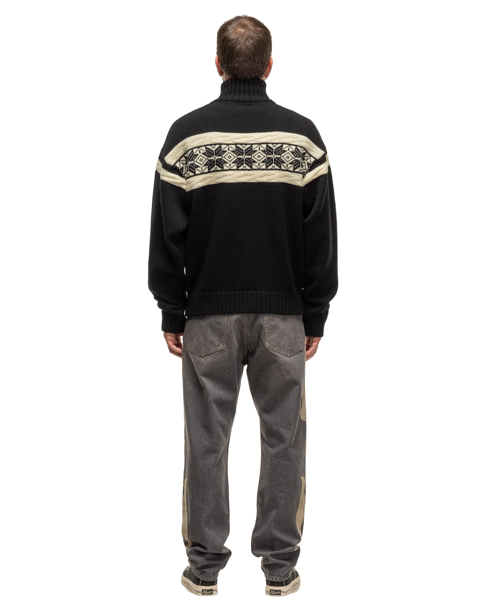 5G Wool SNOW Half ZIP Sweater Black - 3