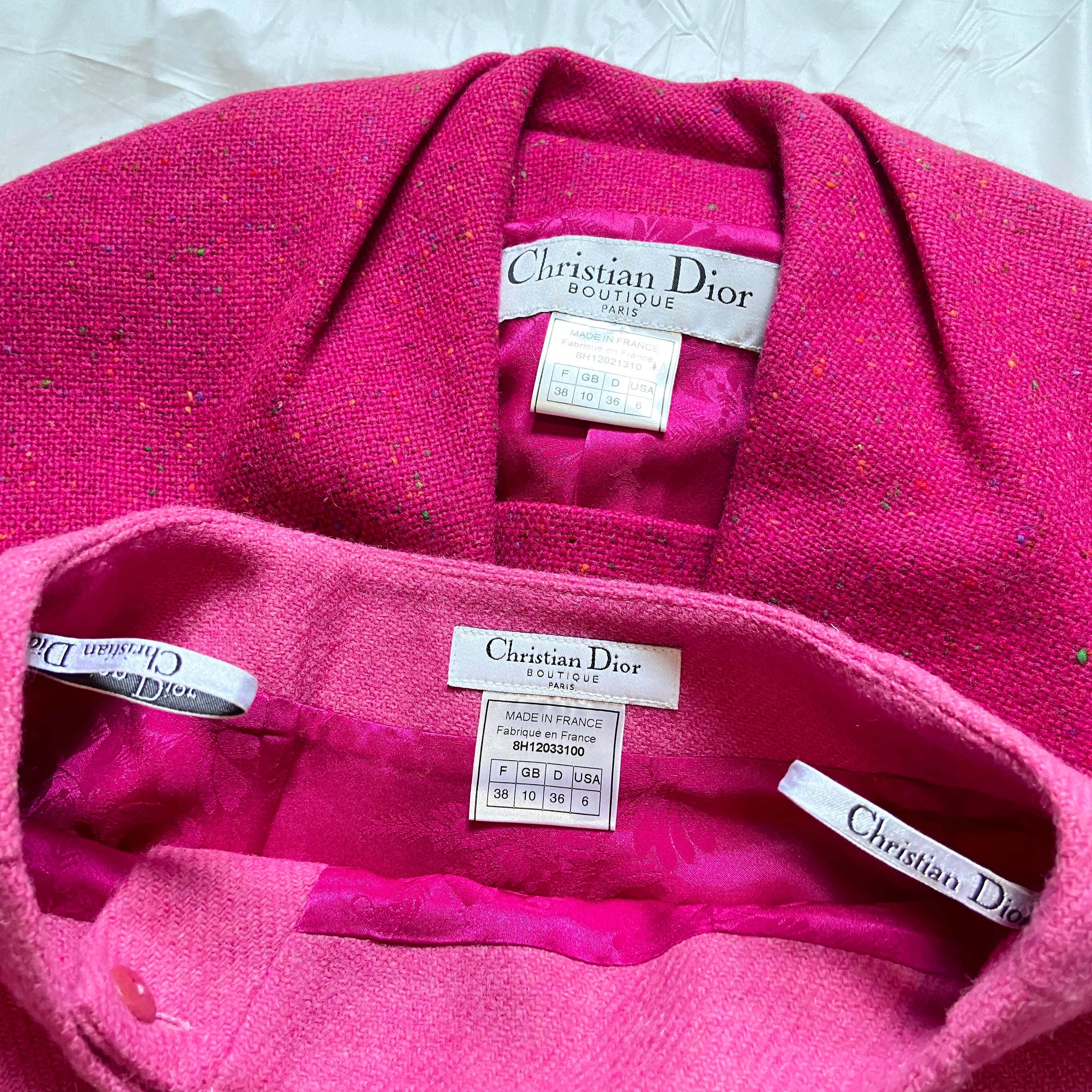 Dior fw1998 galliano pink sprinkle wool blazer coat bar jacket - 12