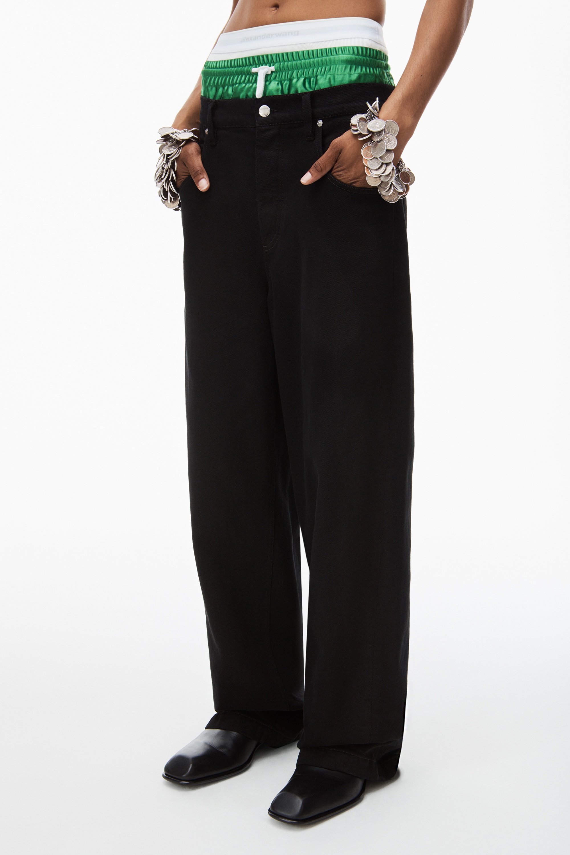 pre-styled straight leg jean in denim - 3