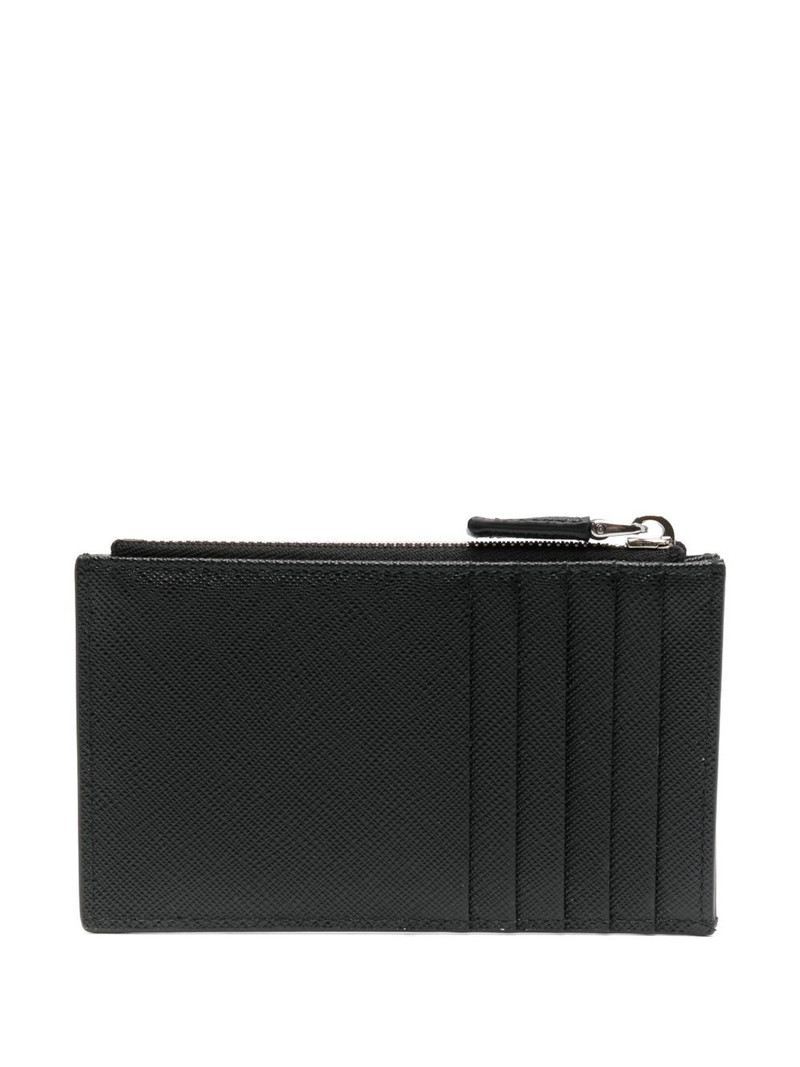 Prada enamel triangle-logo leather wallet outlook