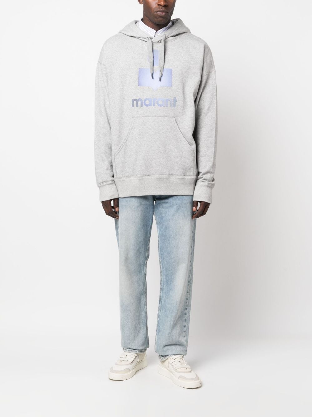 logo-print drawstring hoodie - 2