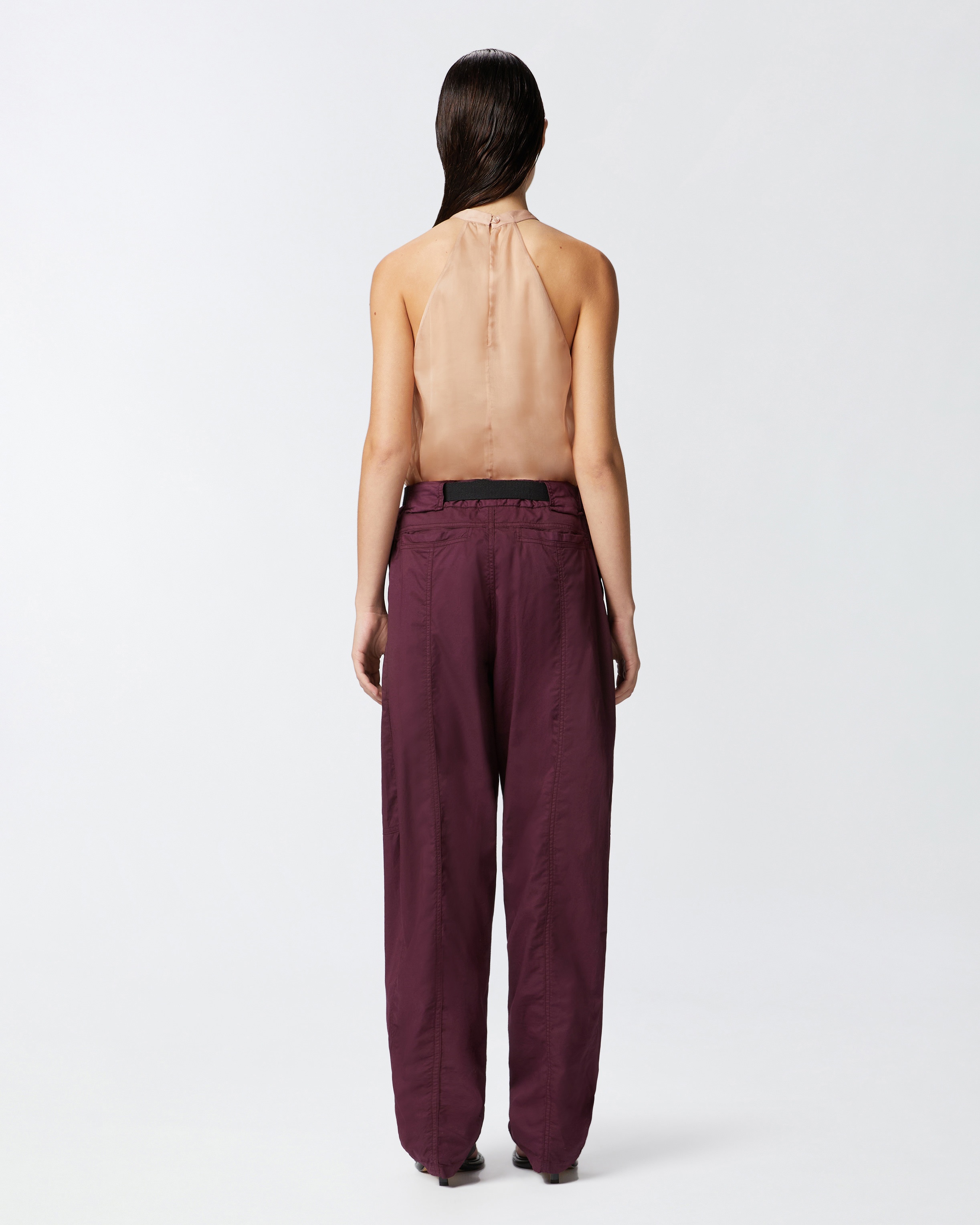 SILK ORGANZA TOP WITH JEWEL EMBROIDERY ON THE NECK - 4