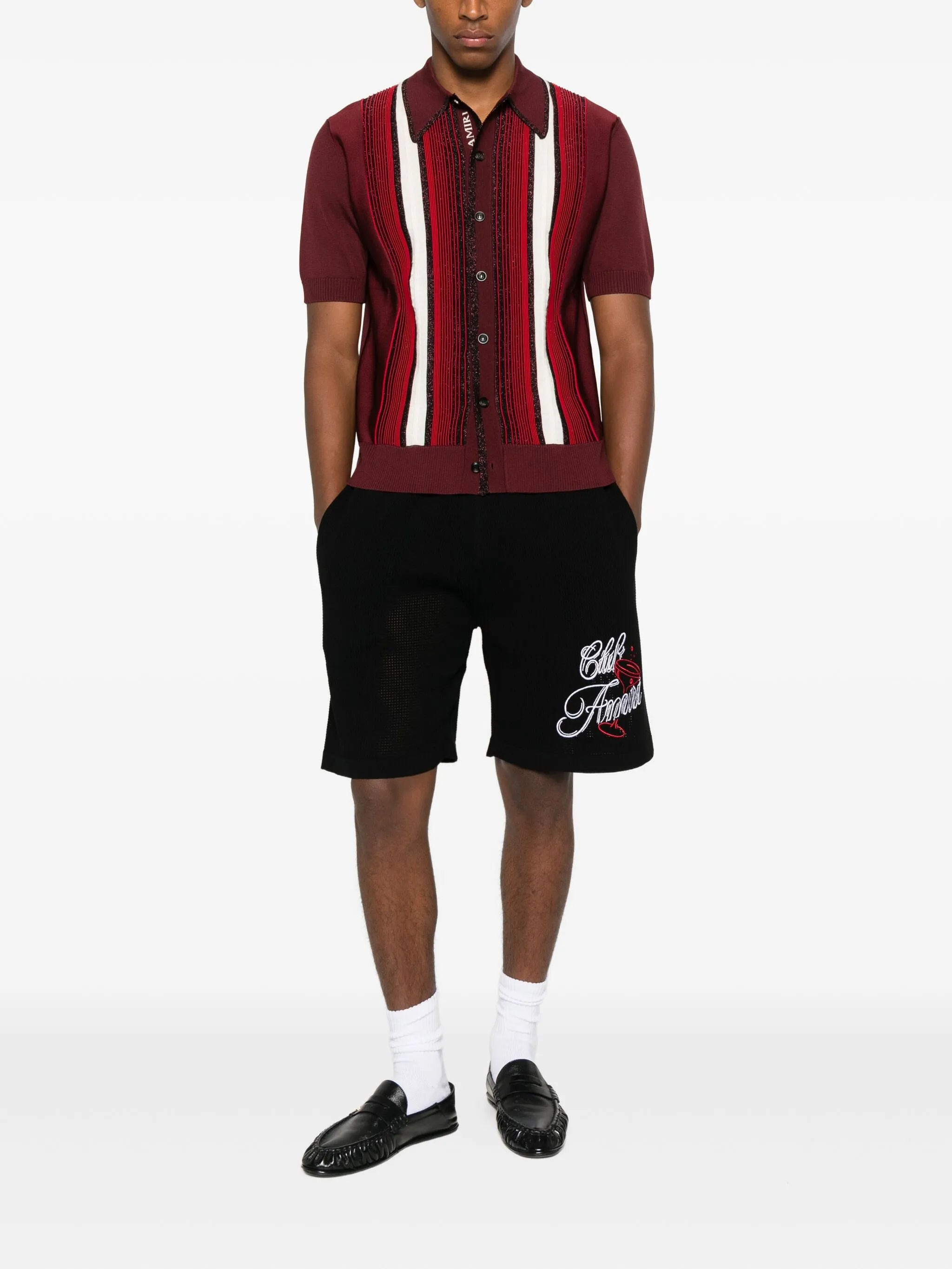 Amiri Embroidered-lettering Shorts - 5