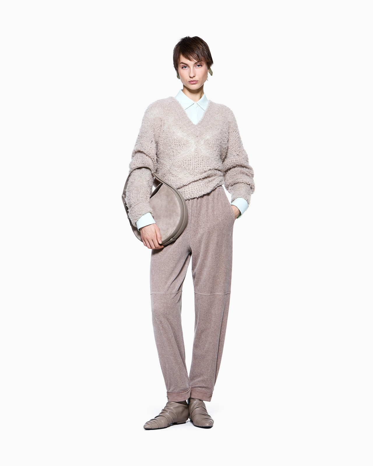 RELAXED TROUSERS IN RIBBED CHENILLE JERSEY - 2