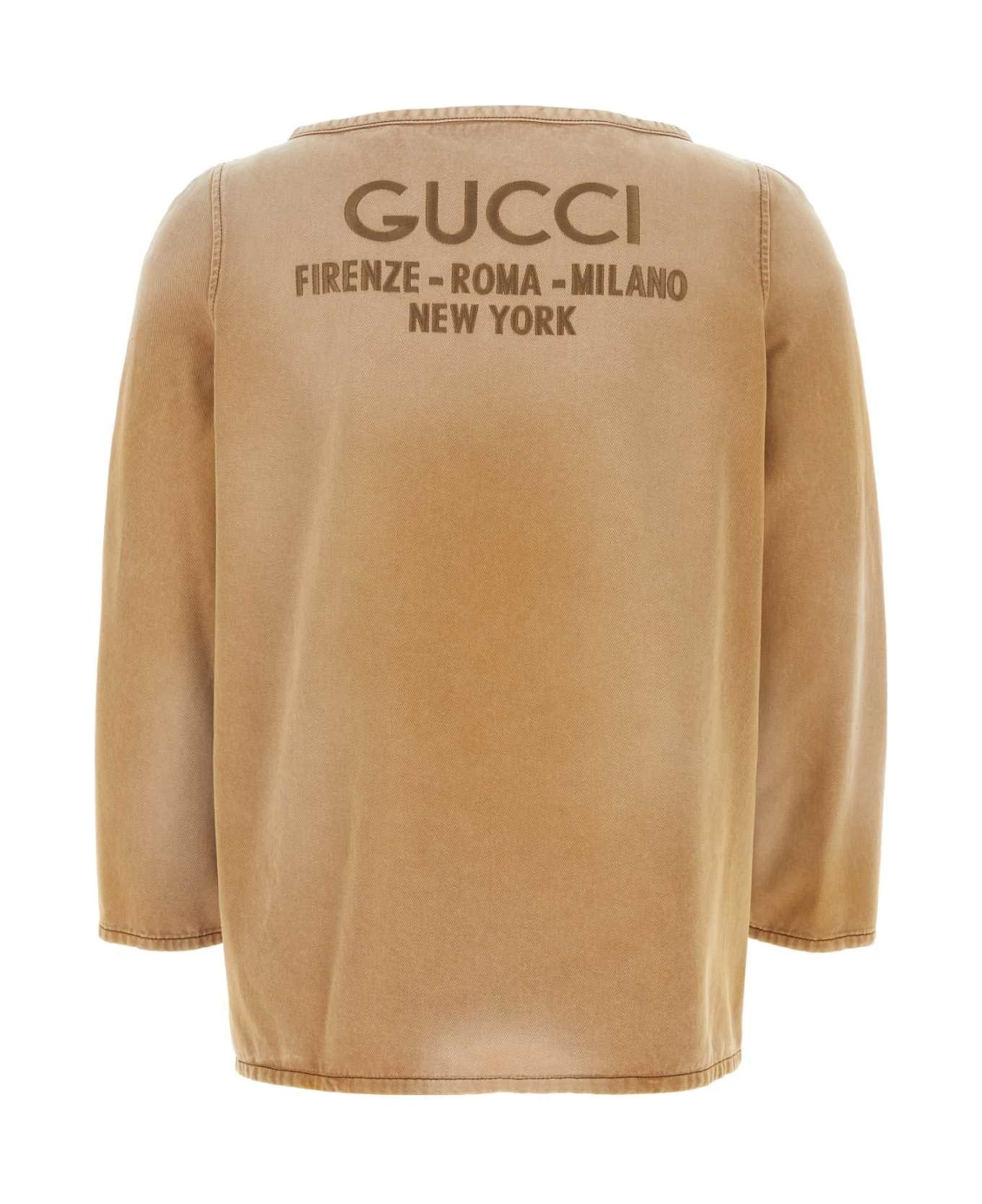Beige Cotton Oversize T-shirt - 2