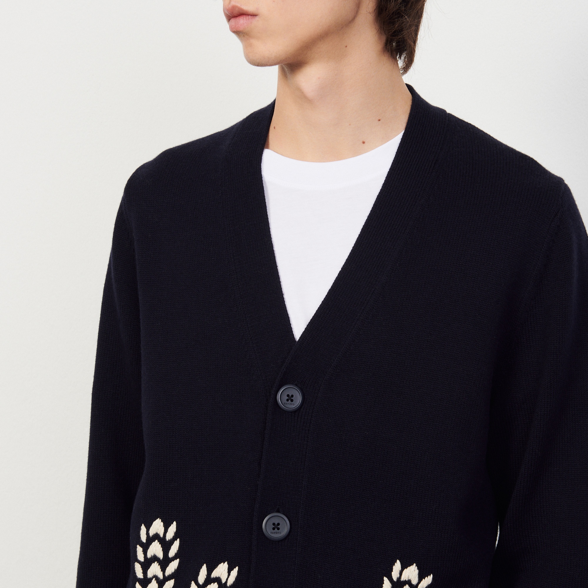 Wool cardigan with embroidery - 5
