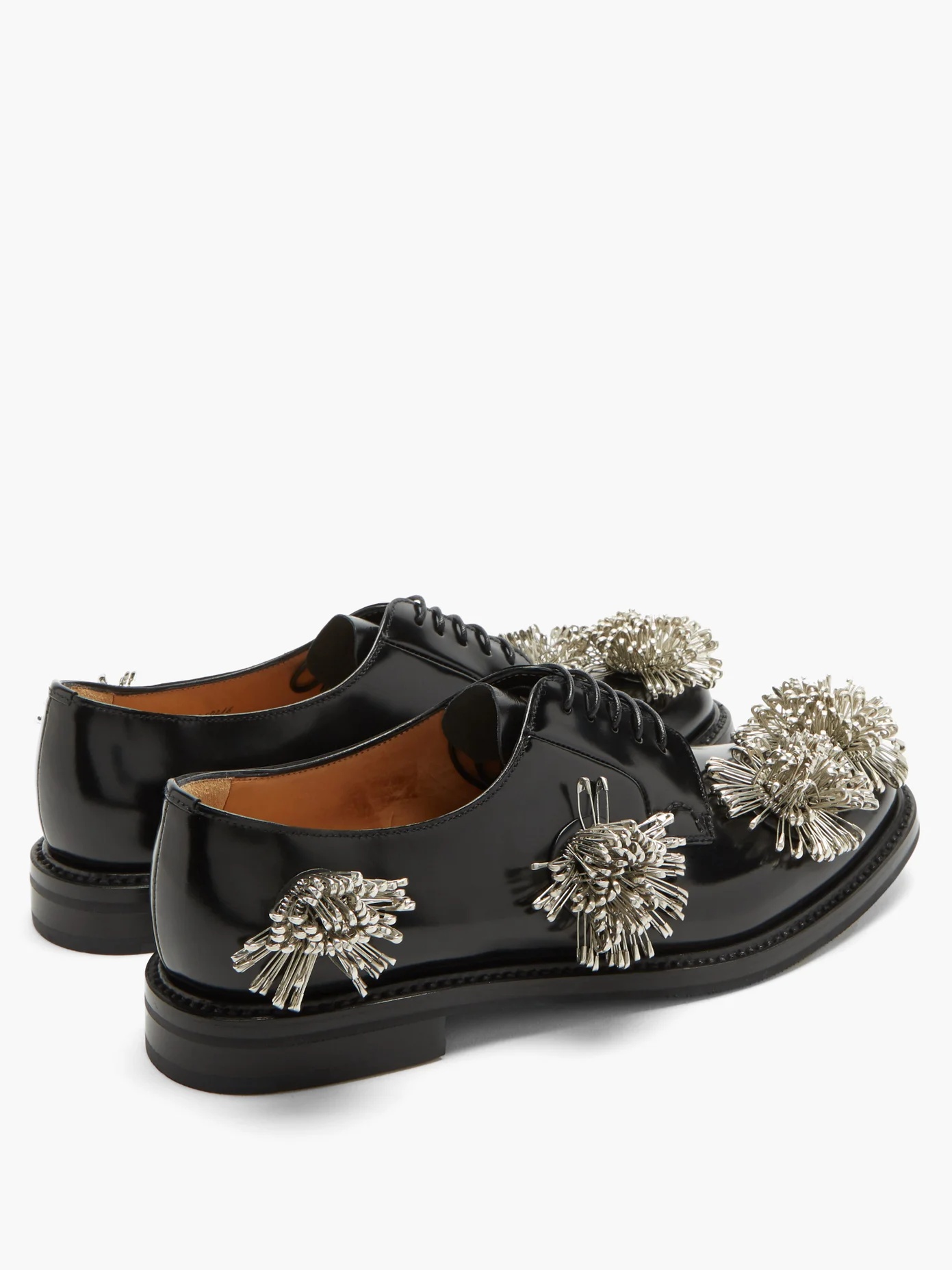 X Church’s floral-embellished leather Derby shoes - 4