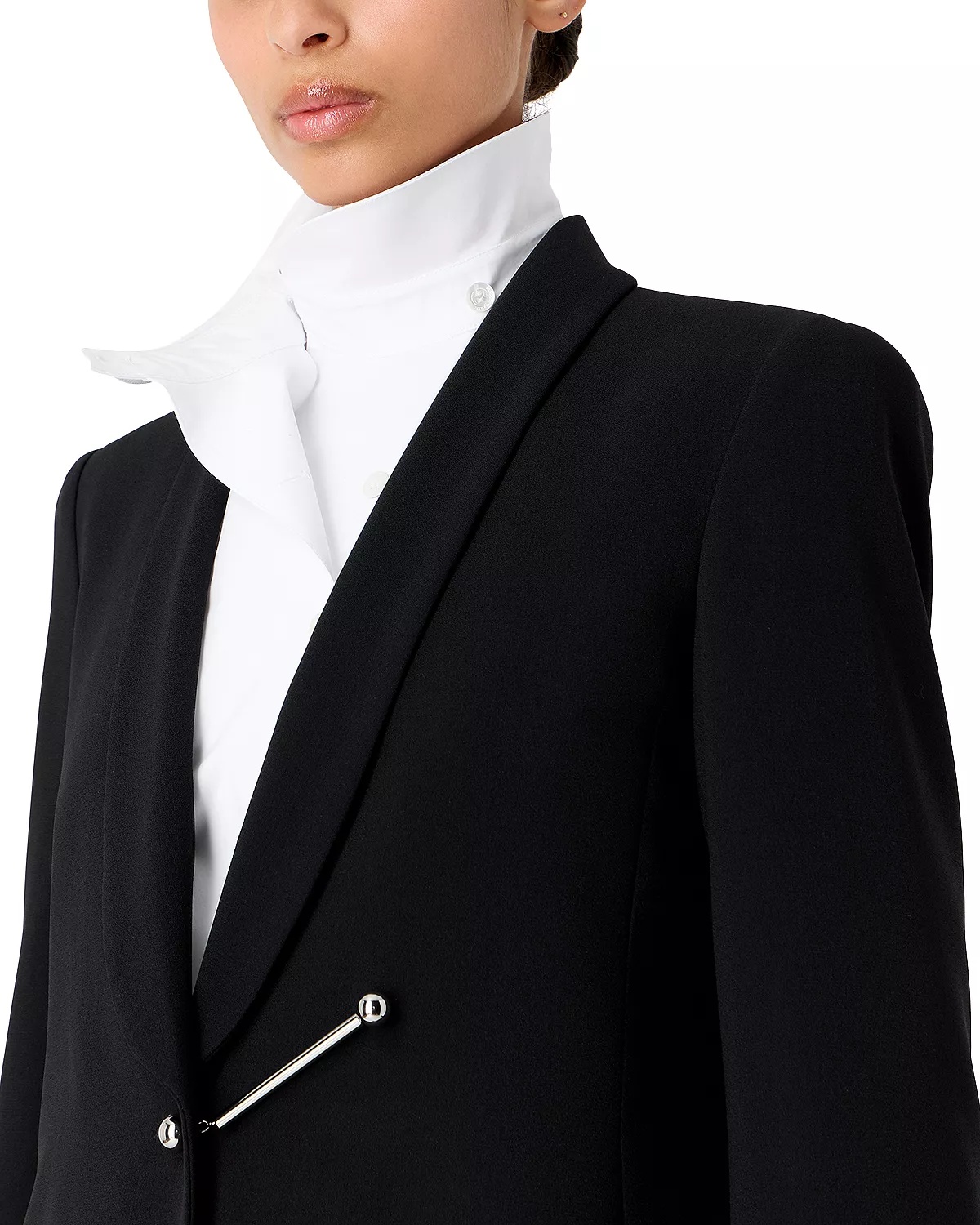 Bar Piercing Shawl Lapel Blazer - 4