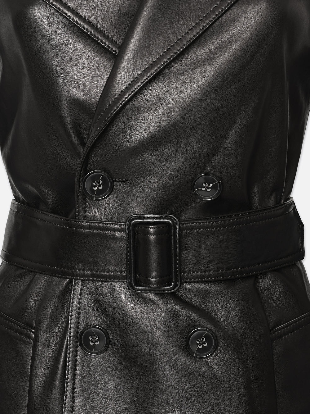 Leather Trench in Black - 2