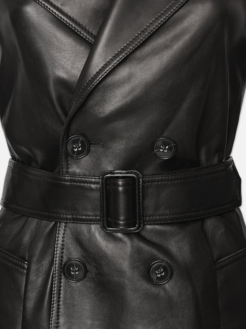Leather Trench in Black 2