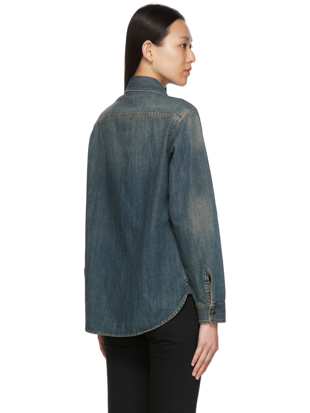 Blue Denim Faded Shirt - 3