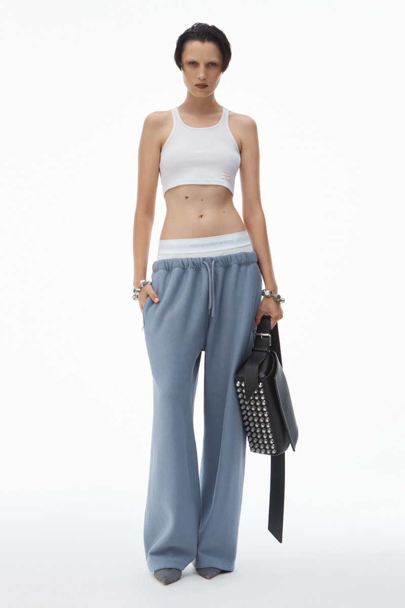 Alexander Wang wide leg sweatpants with pre-styled logo brief waistband outlook