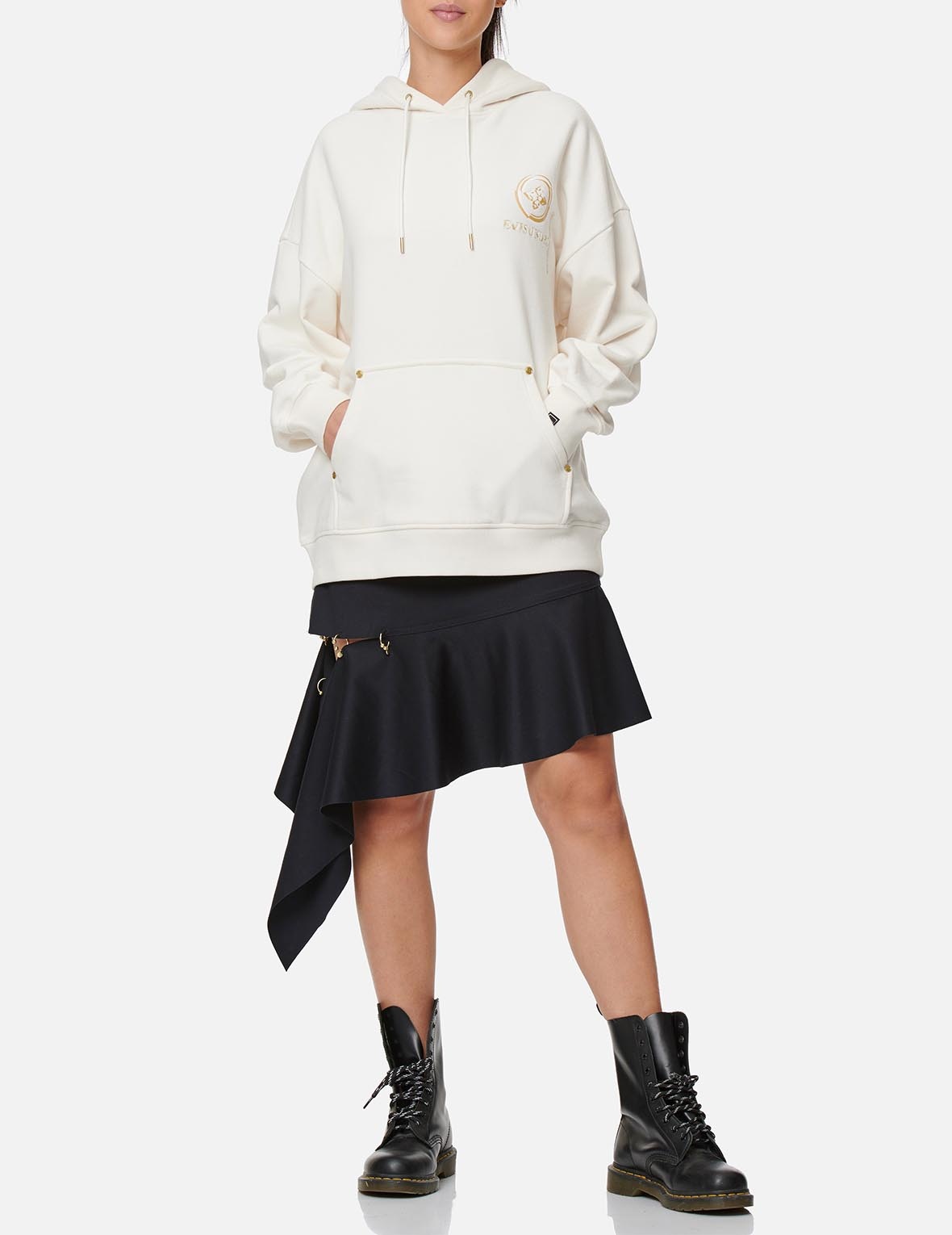 Kamon and Logo Embroidered Hoodie - 5