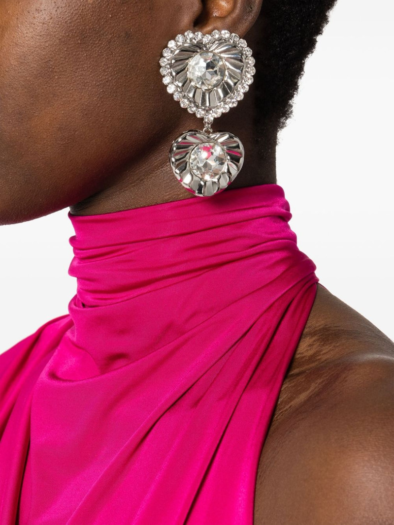 Alessandra Rich crystal-embellished drop earrings outlook