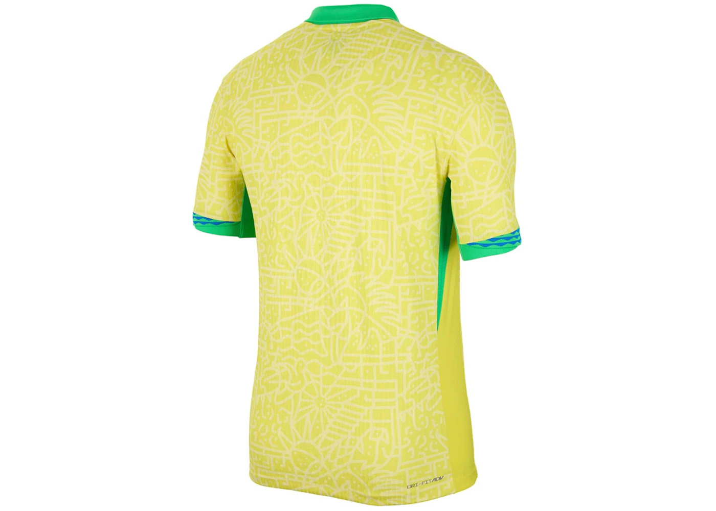 Nike Brazil 2024 Match Home ADV Authentic Jersey Dynamic Yellow/Lemon Chiffon/Green Spark - 2