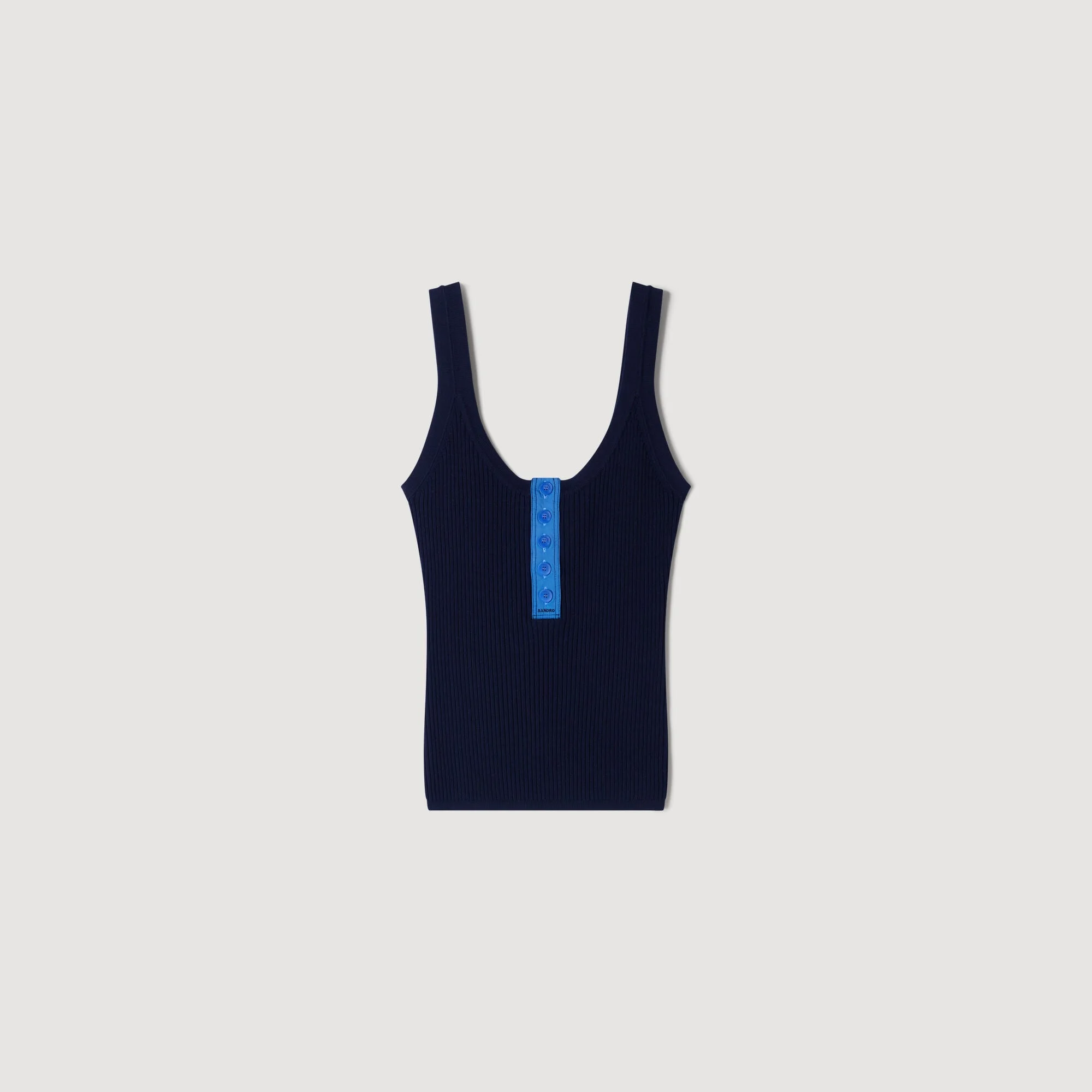 CONTRAST BUTTON VEST TOP - 1