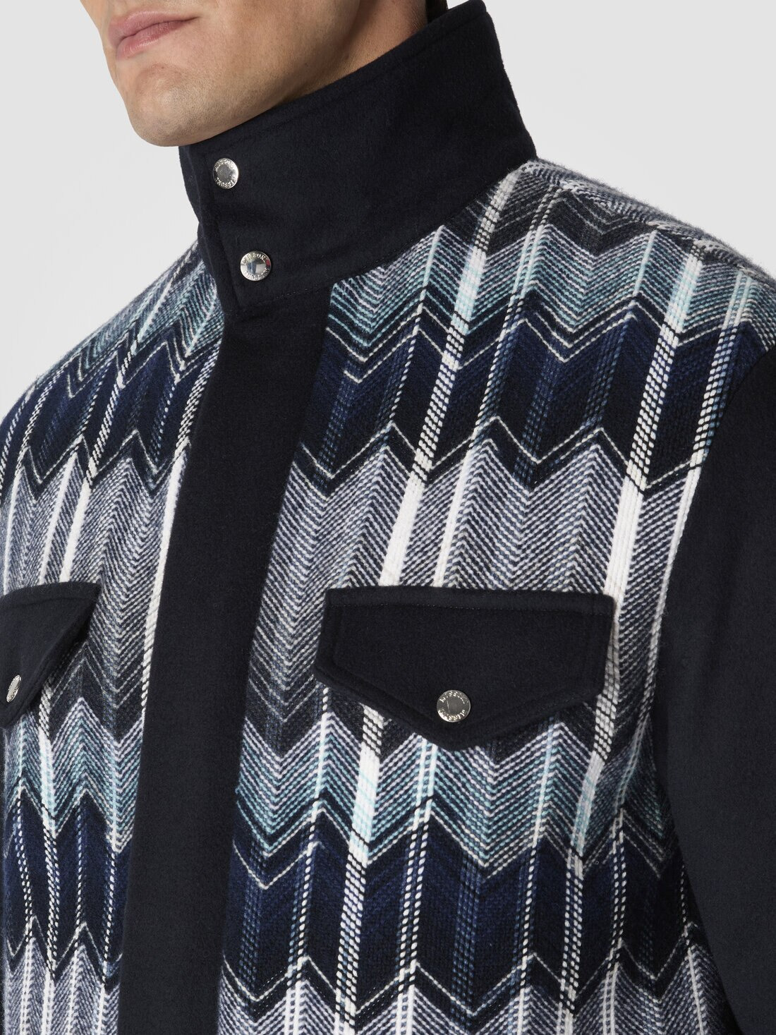 Field Jacket with Zigzag Pattern - 5
