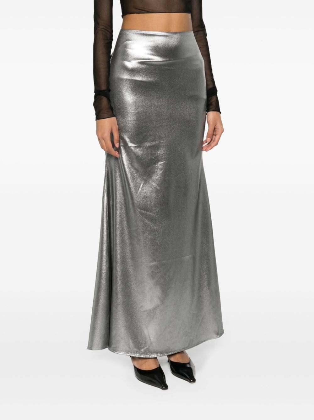 semi-train metallic-effect maxi skirt - 3