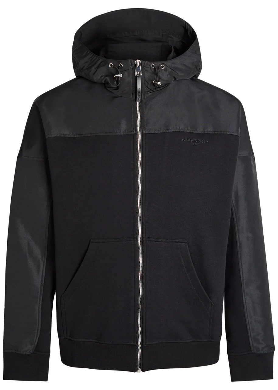 Givenchy Logo Hooded Cotton and Shell Windbreaker Jacket - 1