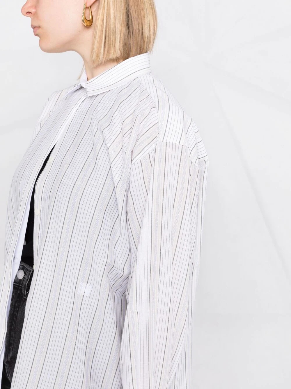 pinstripe-print shirt - 5