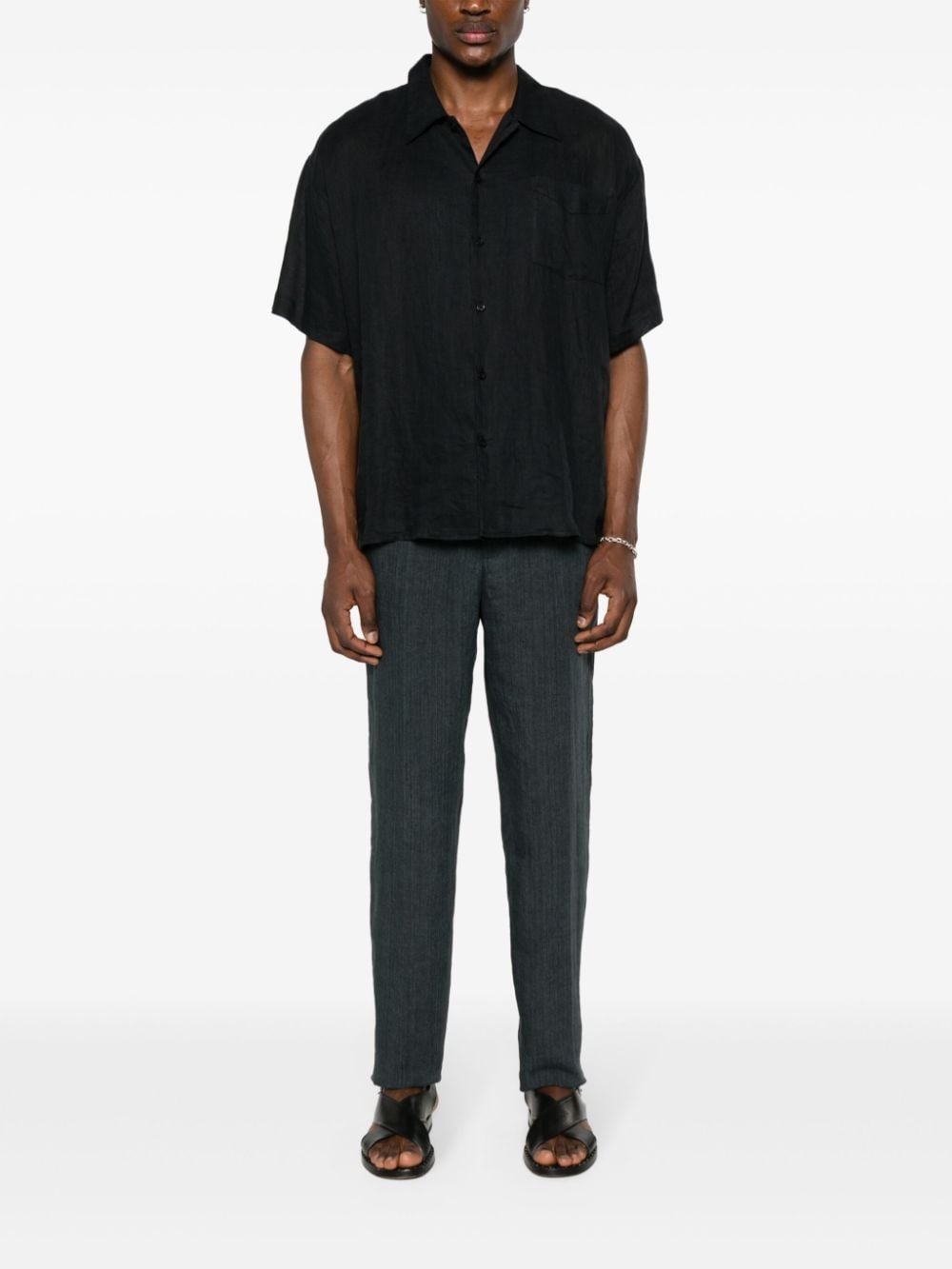 linen chino trousers - 2