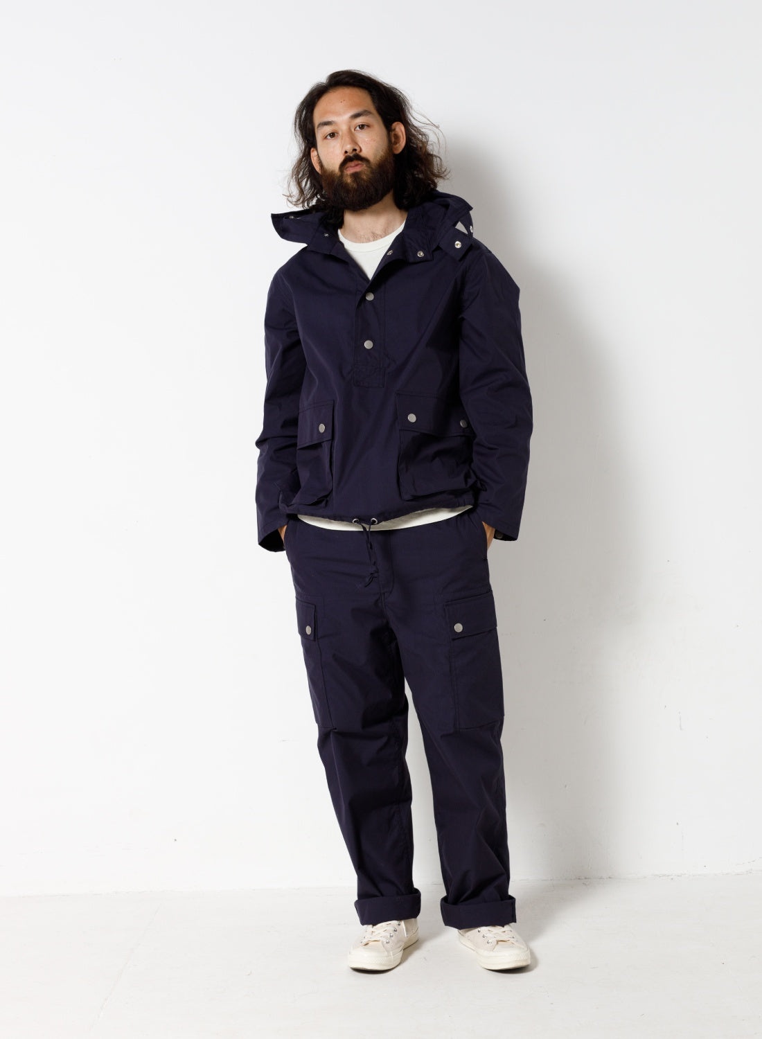 Nigel Cabourn Strap Smock in Navy | REVERSIBLE