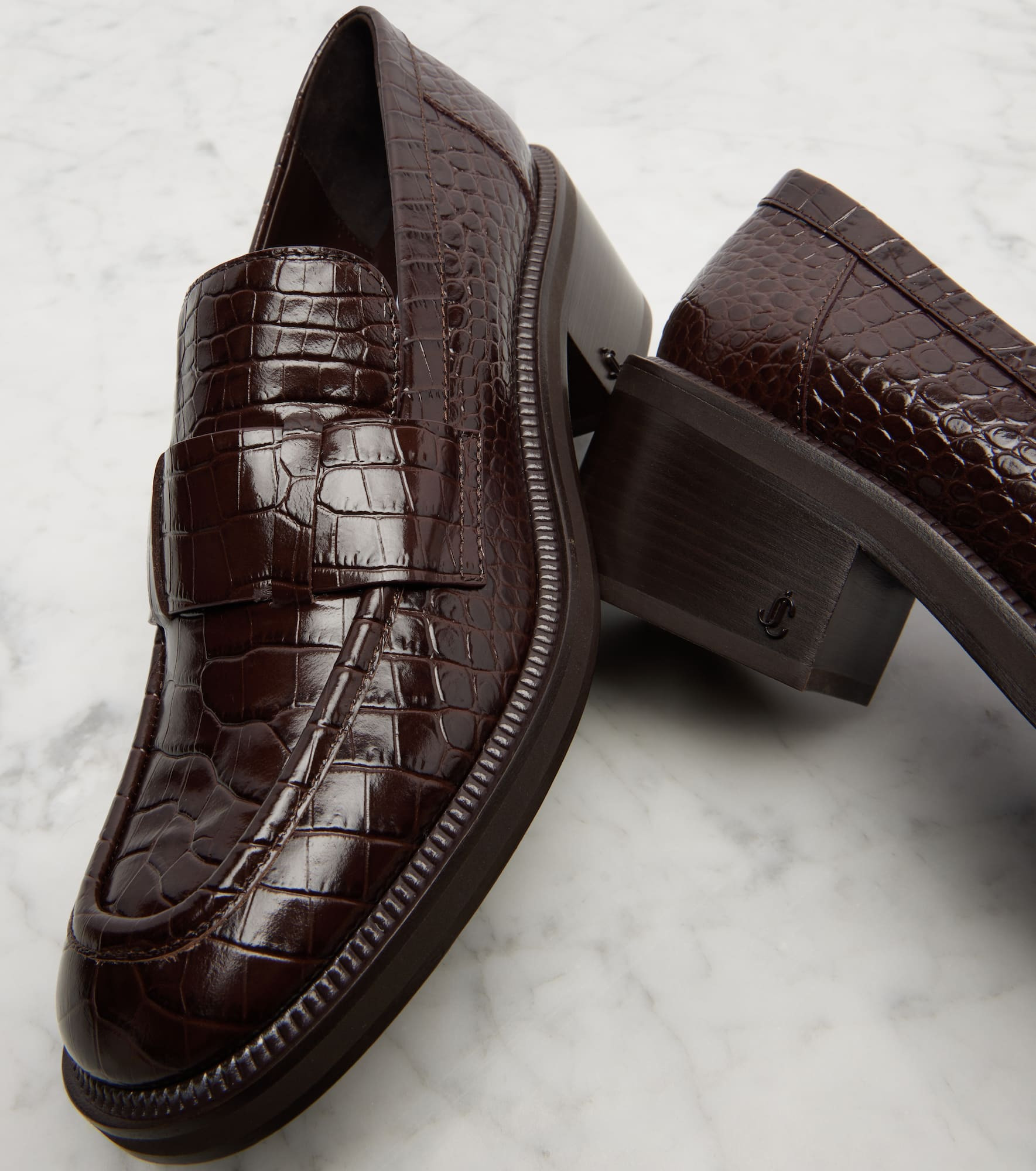 Tylor 60 croc-effect leather loafers - 5