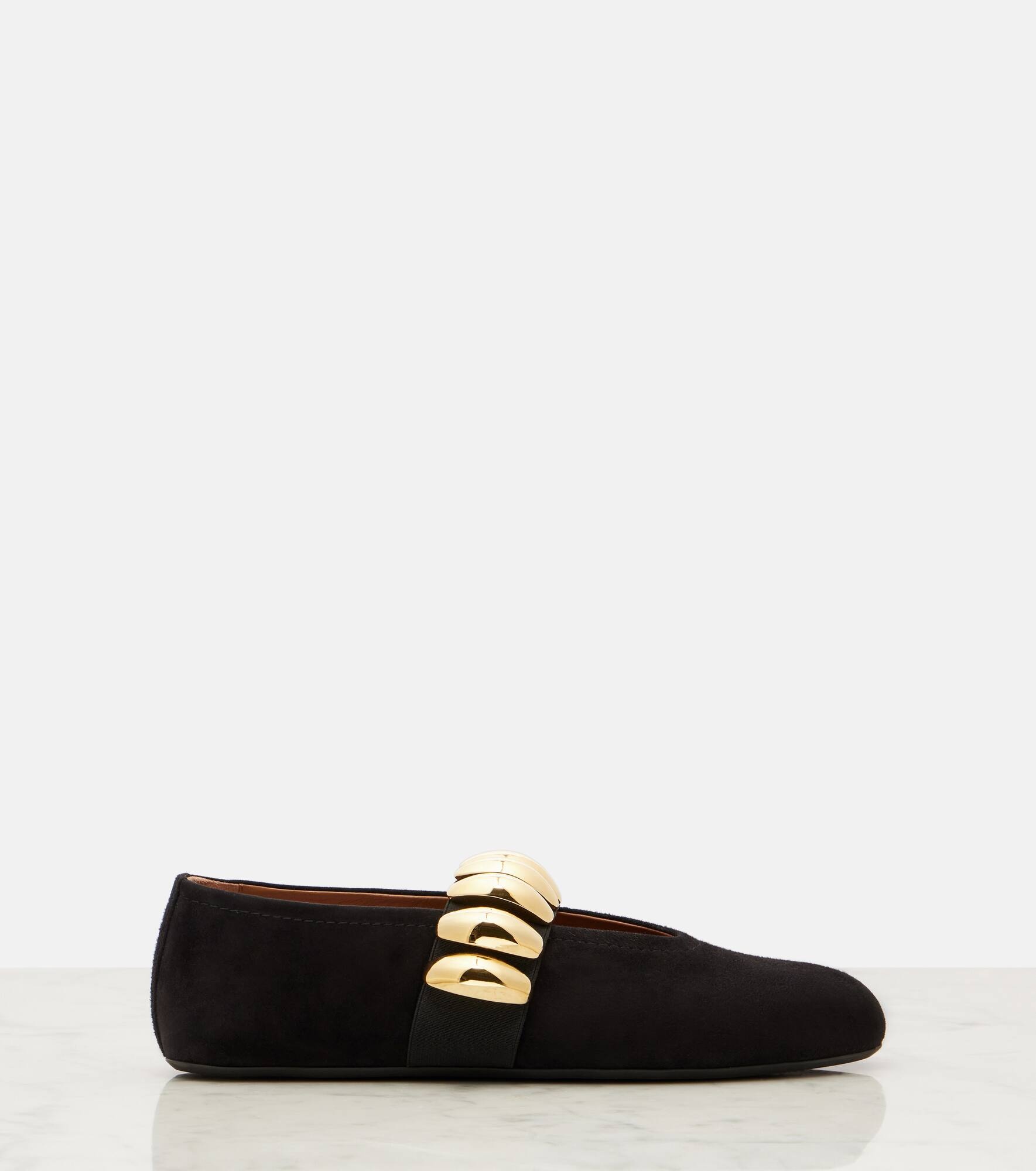 Embellished suede ballet flats - 4