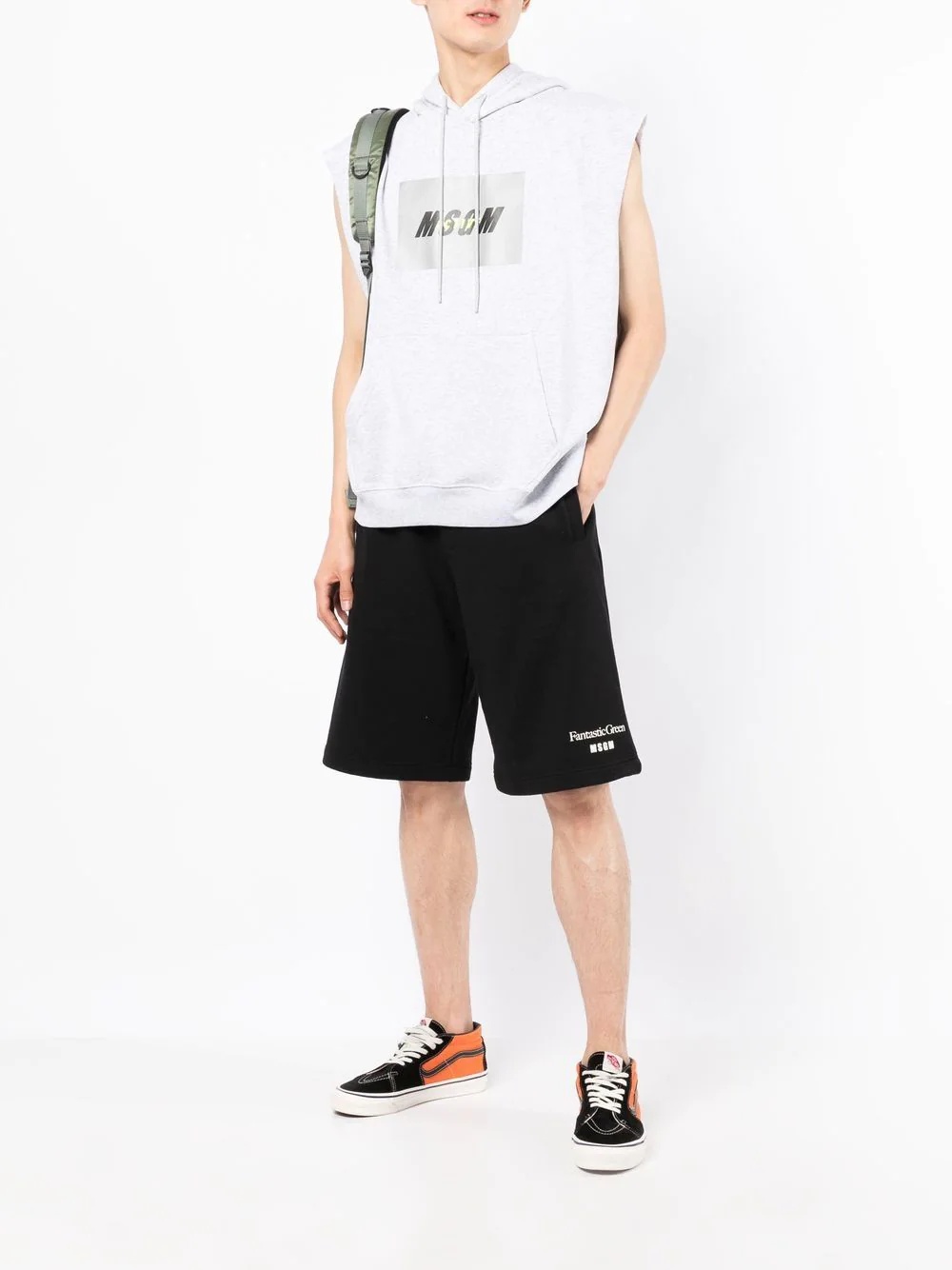 logo print track shorts - 2