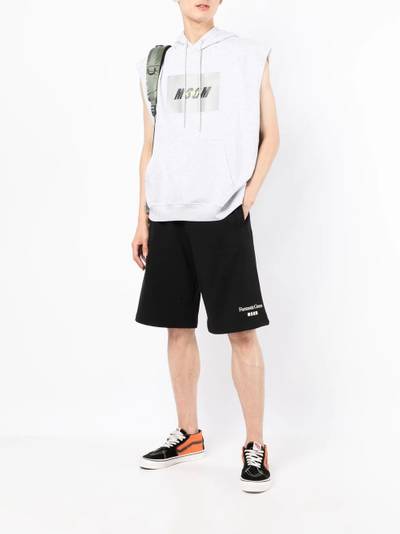 MSGM logo print track shorts outlook