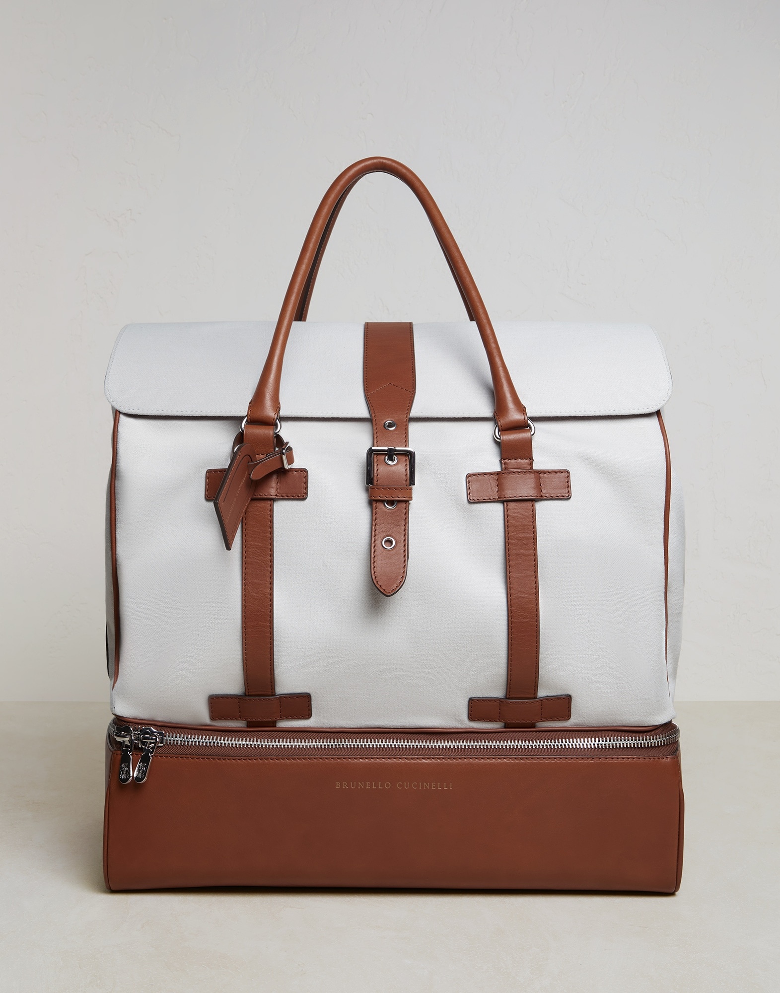 Canvas and vintage calfskin soccer bag - 1