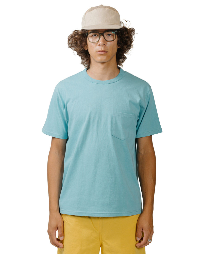The Real McCoys MC22006 Pocket Tee Teal outlook