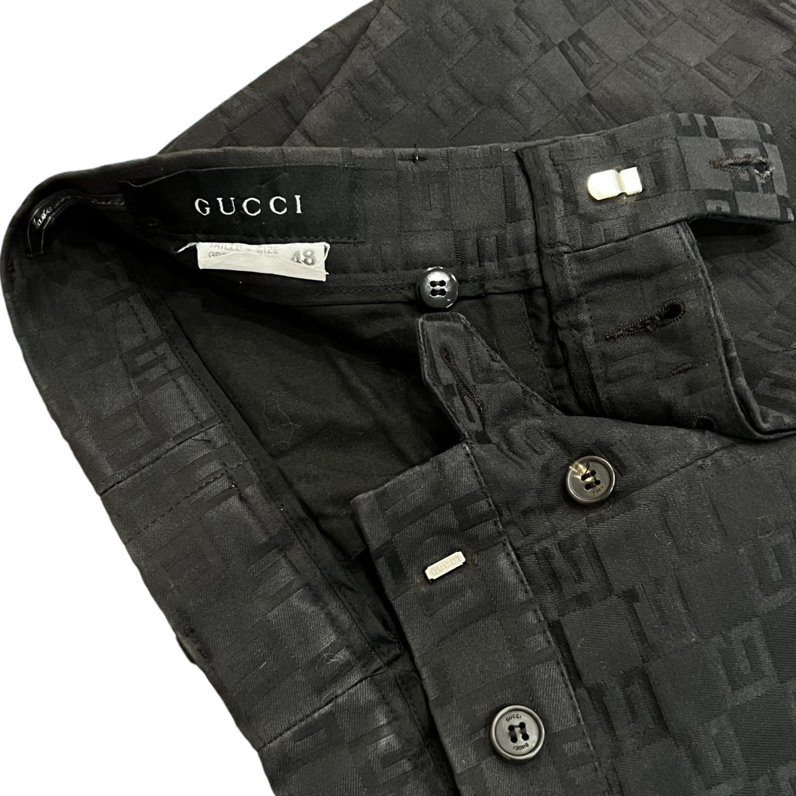 Gucci by Tom Ford Black Monogram Pants SZ 48 - 6