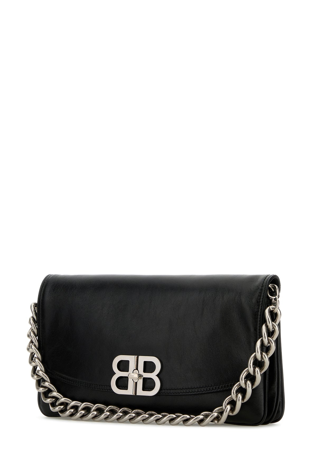 Black leather medium BB Soft shoulder bag - 2