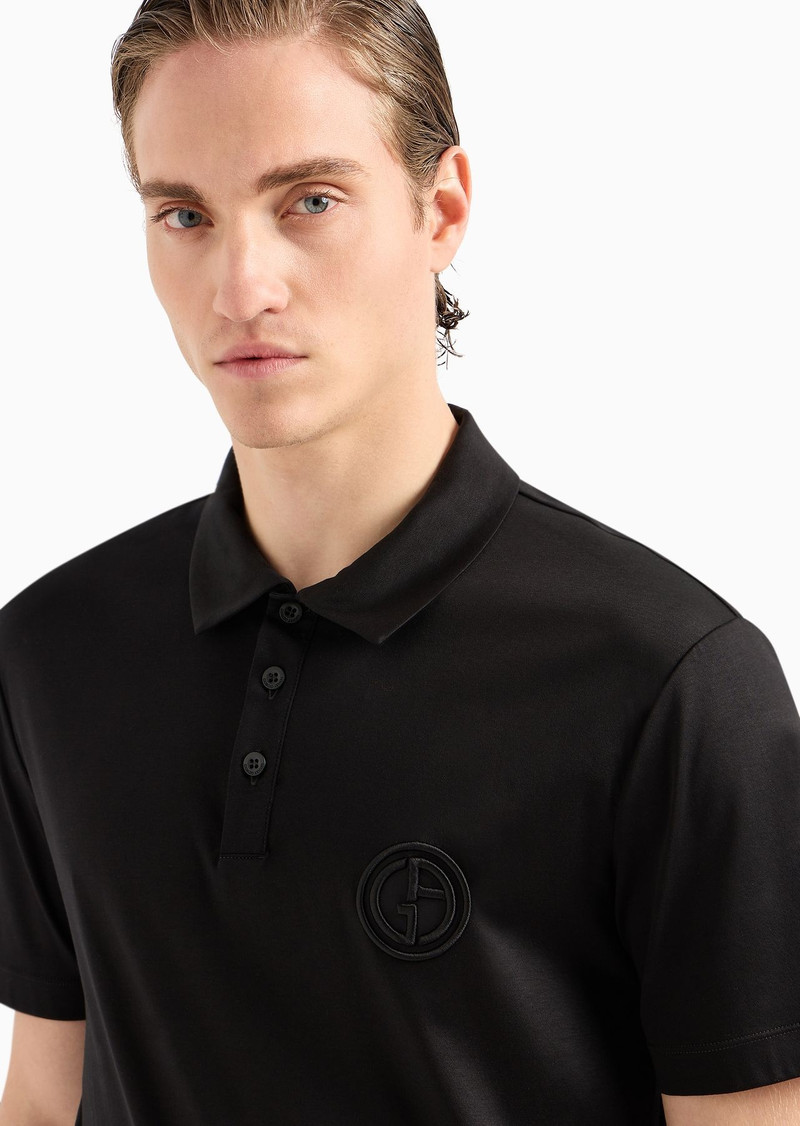 Short-sleeved polo shirt in cotton interlock 5