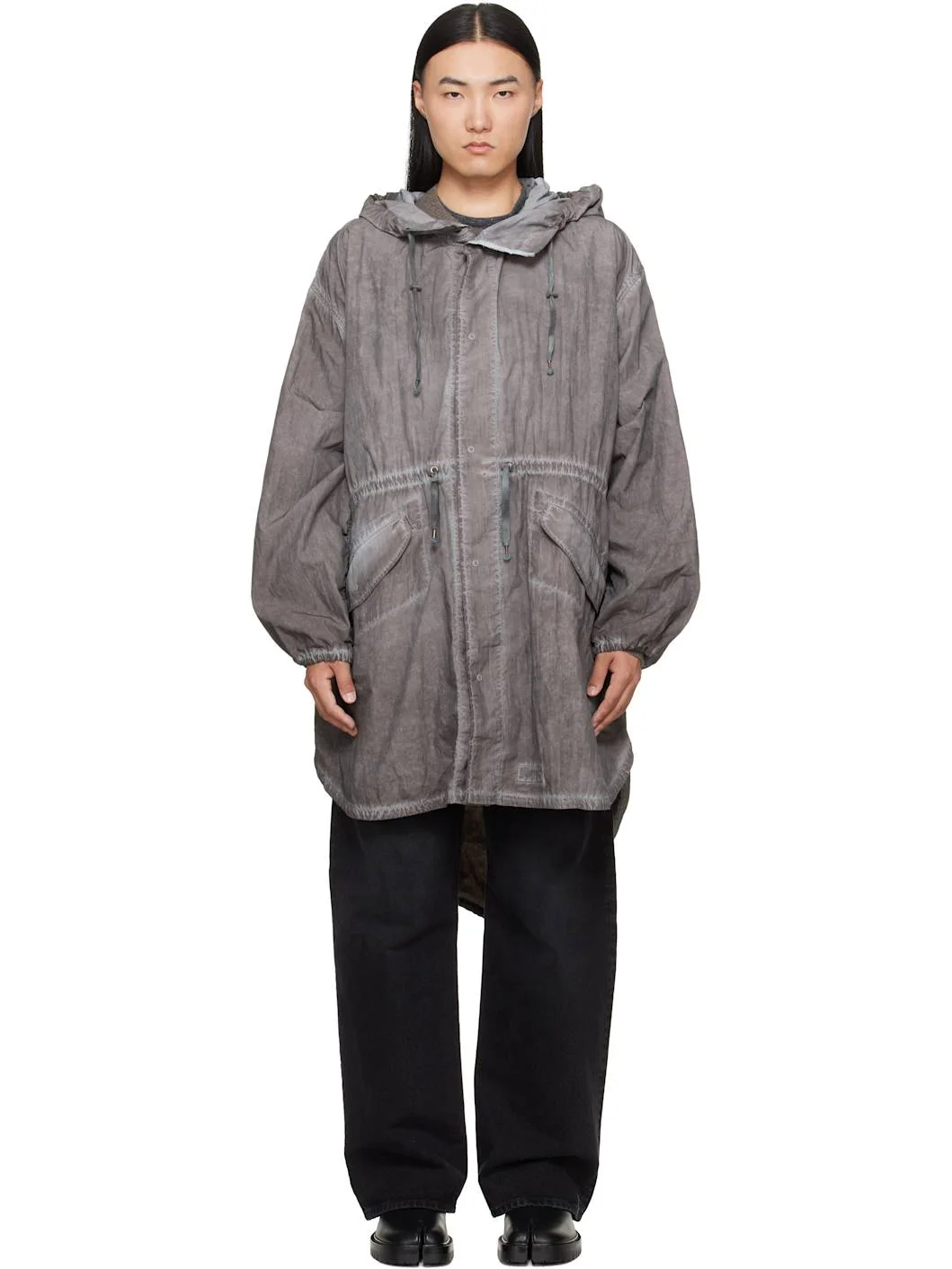Gray Hooded Parka - 1