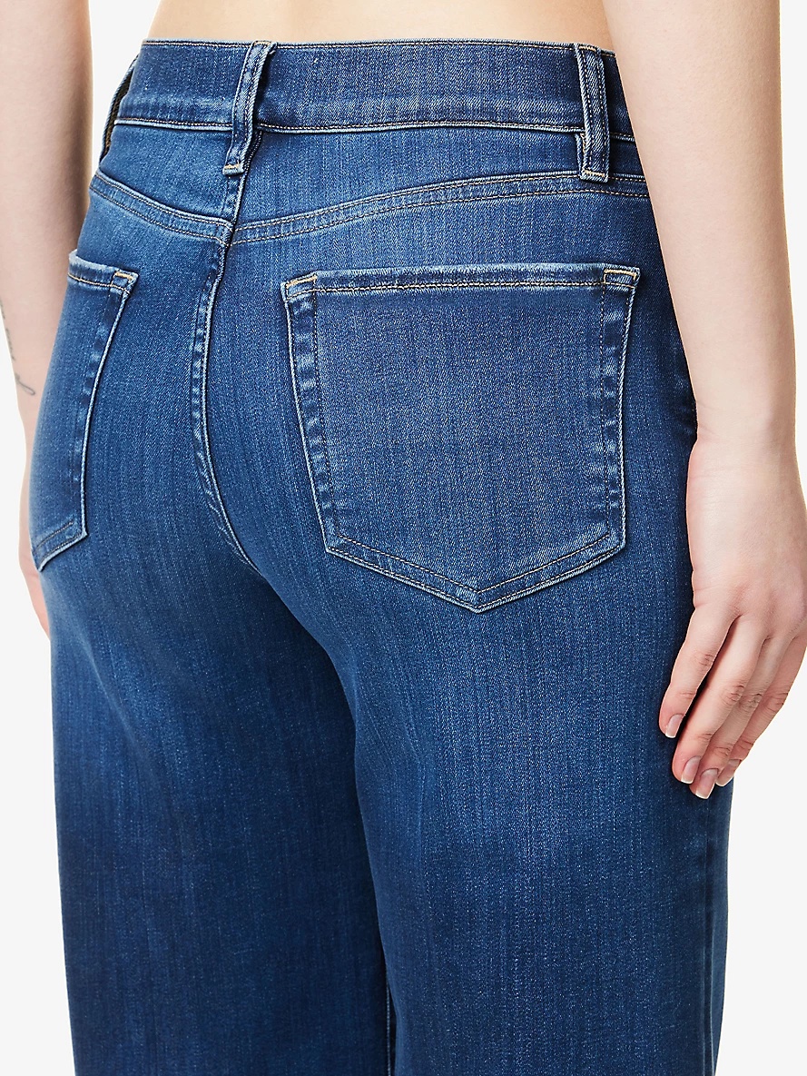 Le Slim high-rise wide-leg regular-fit stretch-denim jeans - 6