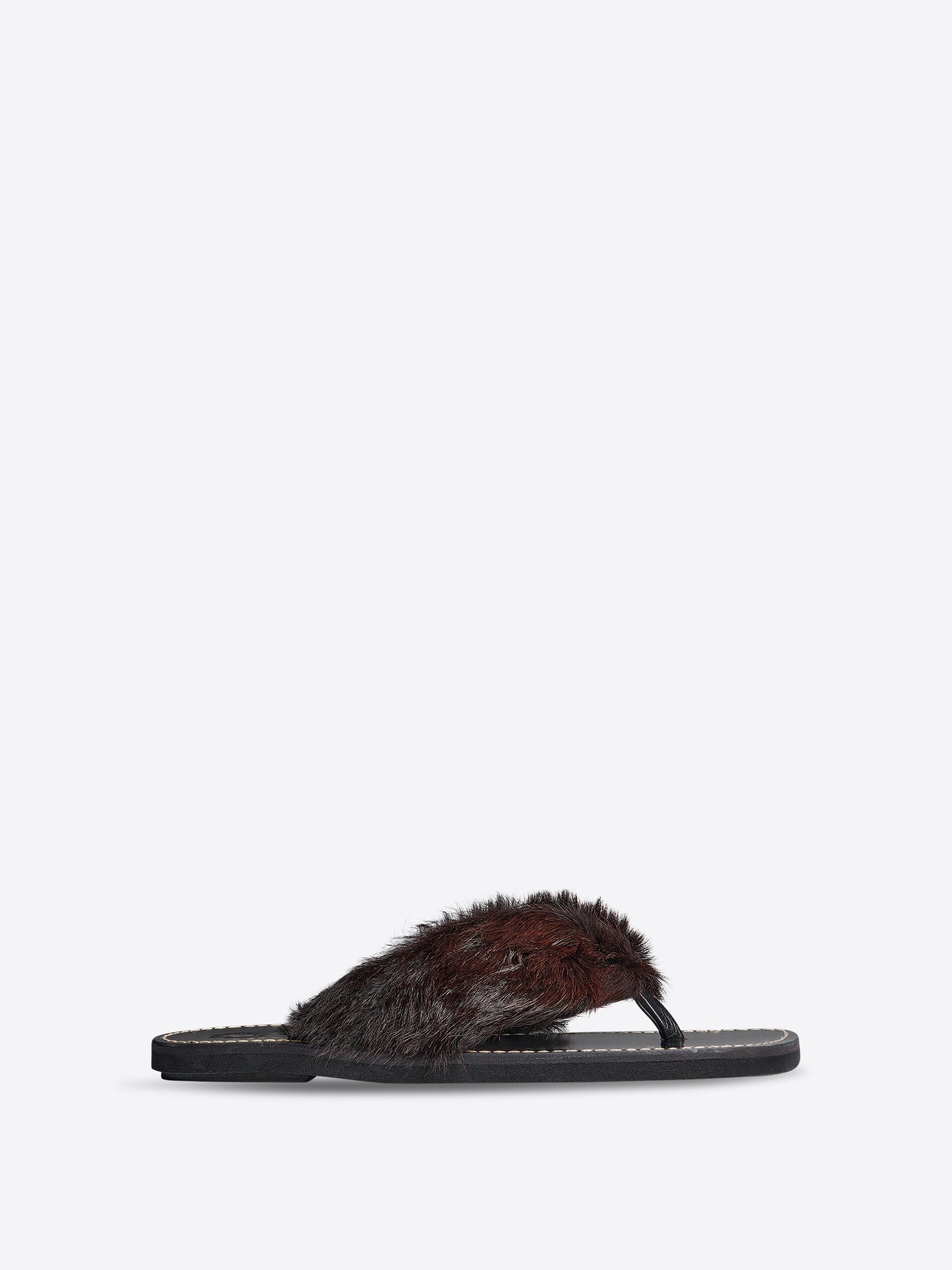 SANDALS IN LEATHER-TRIMMED CALF HAIR - 1