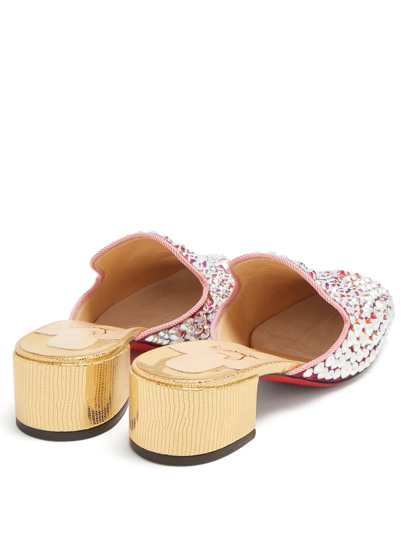 Eltonetta 35 crystal-embellished suede mules - 4