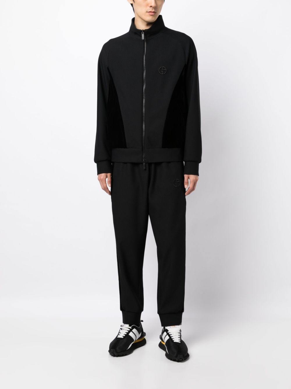 logo-embroidered tapered track pants - 2